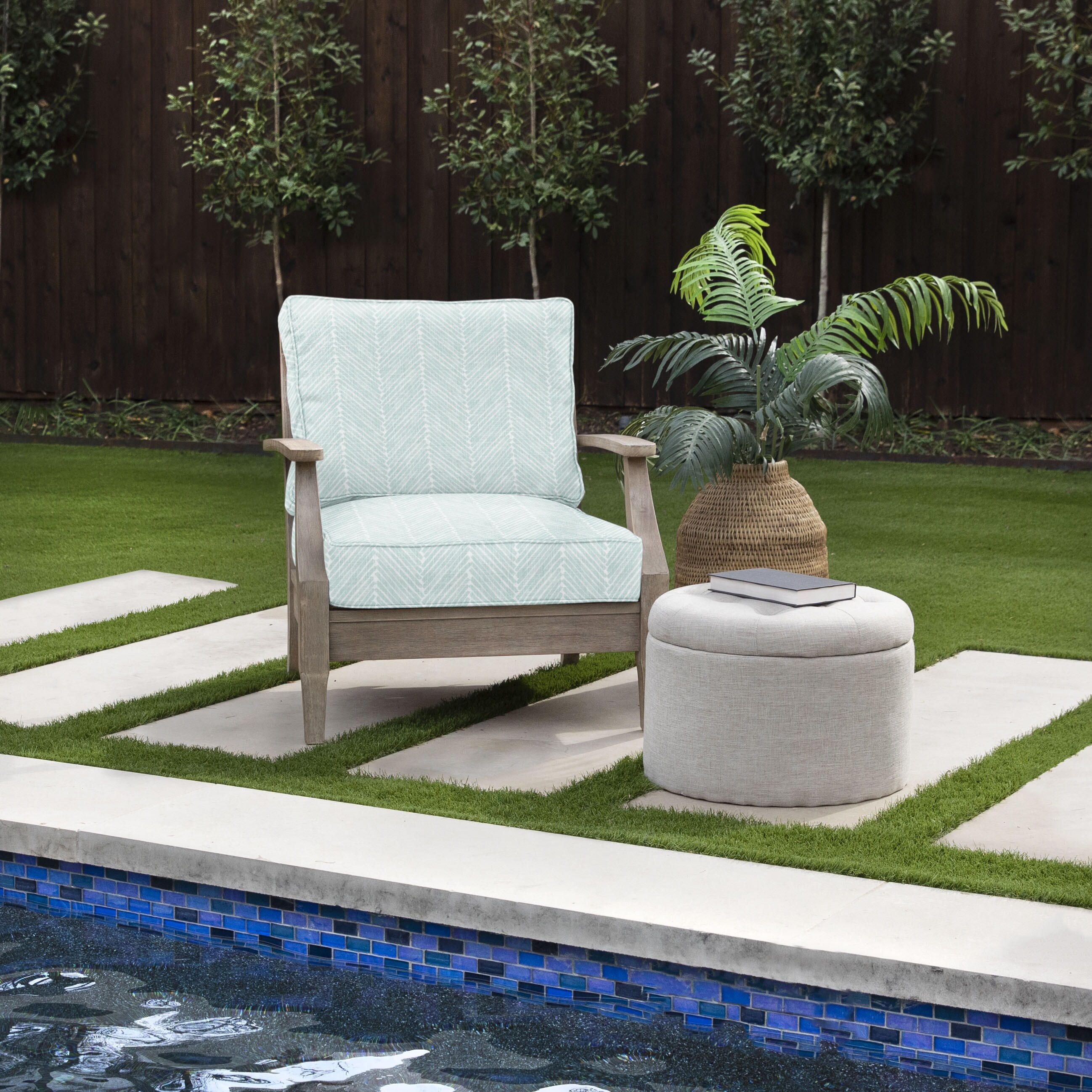 Sorra Home Griffen Snowy Indoor Outdoor Corded Deep Seating Cushion Chair Set